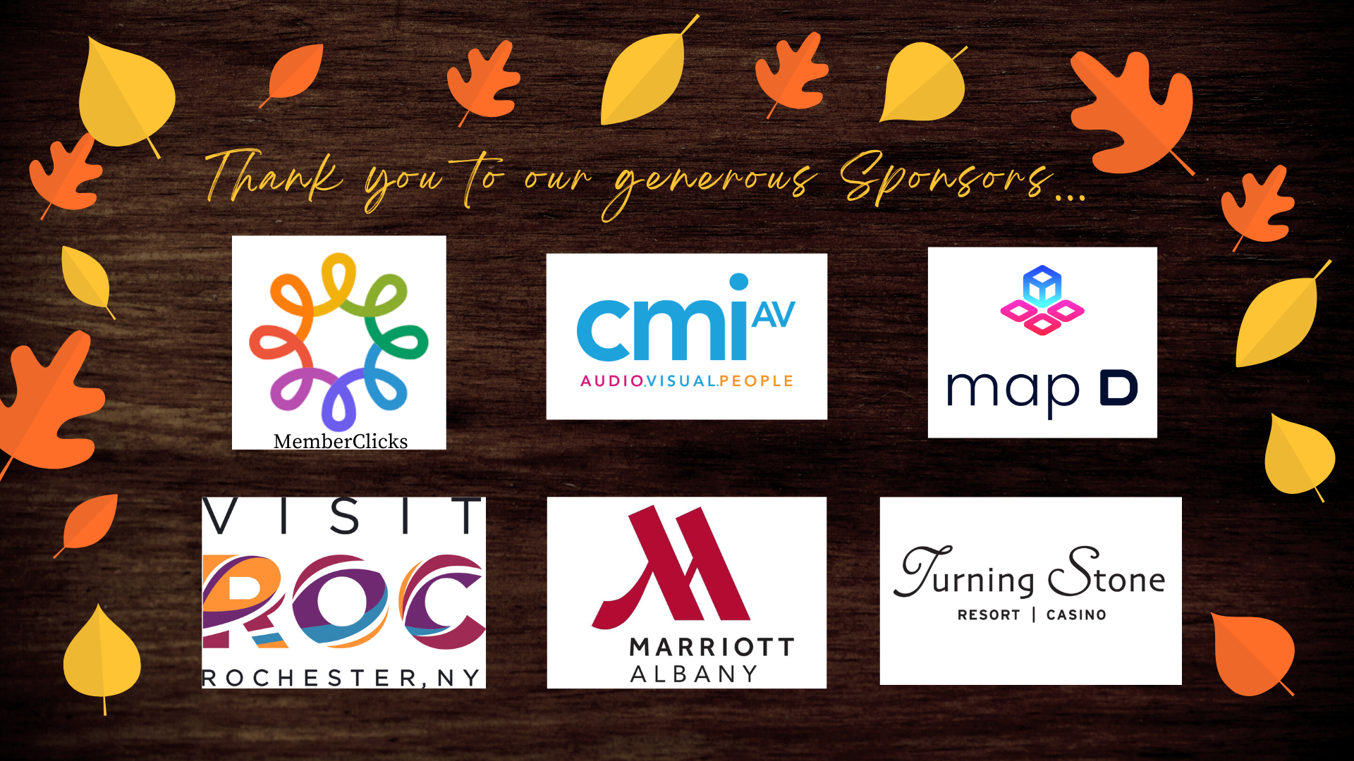 Thank you Harvest sponsors